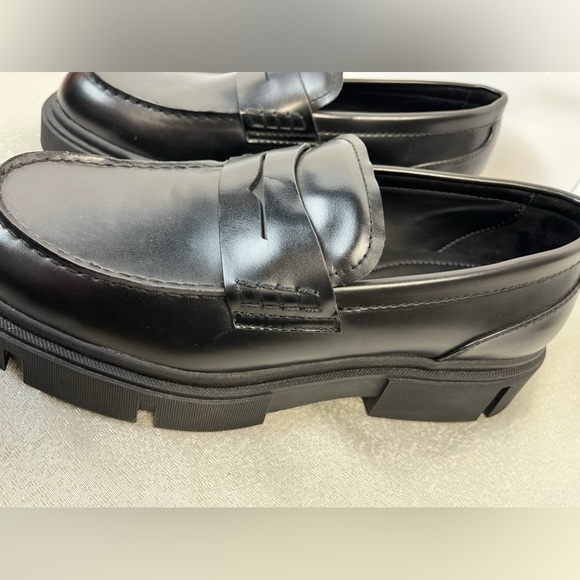 Zara Womens Black Chunky Platform Loafers  Slip On Shoes Size 43 Us 11 - Picture 11 of 12